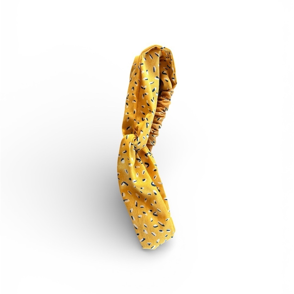 J Crew Twist Knot Stretchy Yellow Patterned Headband